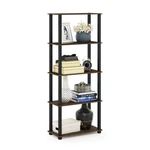 Bookshelf 5 Tier Square Shelving Unit Storage Columbia Walnut Furinno. Fixed Price $59.99.