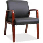 Lorell LLR40202 Black Leather Guest Chair Wood Frame. Fixed Price $404.19.