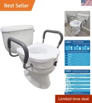 E-z Lock Raised Toilet Seat With Handles, 5" Riser Arms, Han.... Fixed Price $74.12.