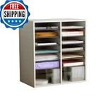 Safco 9422GR Wood Adjustable Literature & Paper Organizer, 16 Compart. Fixed Price $186.03.