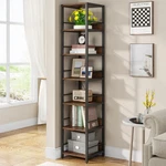 Tribesigns 6-TIER Corner Shelf, 75 Inch Tall Narrow Bookshelf Storage Rack, Etag. Fixed Price $139.24.
