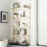 Safavieh Spano 4 Glass Tier Marble Base Etagere Gold/ Black. Fixed Price $470.23.
