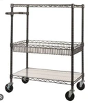 Alera Three-tier Wire Rolling Cart, 30W X 18D 40H, Black Anthracite. Fixed Price $185.00.