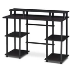 Furinno Turn-n-tube Wood Computer Desk With Top Shelf Espresso/black. Fixed Price $95.53.