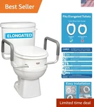 3.5 Inch Raised Toilet Seat With Arms, Elongated Riser, Up 250.... Fixed Price $71.94.