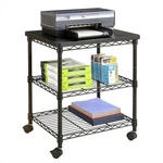 Safco 5207BL 3 Tier Rolling Cart Printer Stand - Black Steel Shelves. Fixed Price $209.99.