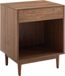 CF1117-WA Liam Mid-century Record Storage End Table, Walnut. Fixed Price $188.41.