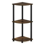 Furinno Turn-n-tube 3-TIER Corner Display Rack Multipurpose Amber Pine/black. Fixed Price $38.04.