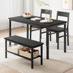 Garvee 4PCS Dining Table Set Modern Kitchen Chair Bench Metal Frame Storage Rack. Fixed Price $144.38.