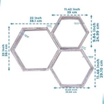 Comfify Rustic White Hexagon Floating Wall Mounted Wood Shelves Set Of 3. Fixed Price $19.00.