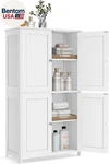 Floor Storage Cabinet, Shaker With 2 Adjustable Shelves, 4 Doors, Tall. Fixed Price $129.14.