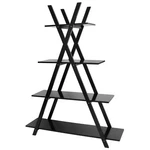 Wood 4 Tier A-frame Bookshelf Display Modern Living Room Black Home Decor. Fixed Price $56.58.