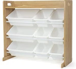 Toy Storage Organizer With Top Shelf And 9 Removable Bins, Natural/white Toddl. Fixed Price $114.99.