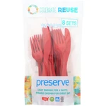 Preserve Red Reusable Plastic Cutlery Set 8 Packs. Fixed Price $13.99.