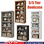 3/5 Tier Bookcase Shelf W/ Storage Open Display Bookshelves Wood Furniture. Fixed Price $116.99.