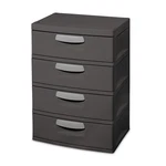Sterilite 4-DRAWER Storage Unit Durable Plastic For Garage, Basement Dark Gray. Fixed Price $85.95.