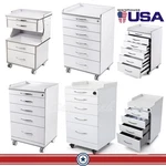 Dental Mobile Storage Cabinet Cart With Drawers Utility Trolley Crylic/steel. Fixed Price $387.19.