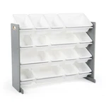 Humble Crew Kids Toy Storage Organizer With 16 Plastic Bins, Grey/white. Fixed Price $55.50.
