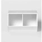 Stackable Laminate 2-COMPARTMENT Kids' Bin White Pillowfort. Fixed Price $30.00.
