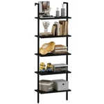 Aboxoo Ladder Open 5-TIER Bookshelf Wall-mounted Black Wood Bookcase Stora. Fixed Price $84.36.