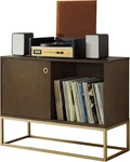 Crosley Byron Media Console & Record Player Stand With Vinyl Storage, Dark Brown. Fixed Price $344.99.