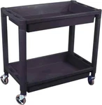 Astro -8330- Heavy Duty Plastic 2 Shelf Utility Cart, Black. Fixed Price $152.75.