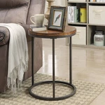 Carolina Living Orson 18" Wide Chestnut Wood And Metal Accent Table. Fixed Price $149.99.