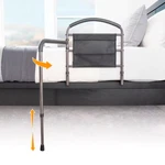19 In. Mobility Bed Rail With Swiveling Handle Adjustable Legs Brown. Fixed Price $127.00.