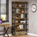 73'' Tall Industrial Bookshelf 6-TIER Wood Etagere Bookcase With Storage Shelves. Fixed Price $169.99.