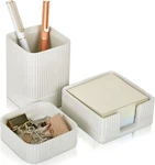 Aesthetic Desk Organizer 3 For Your Office - Sturdy Concrete Set, Gray. Fixed Price $40.99.