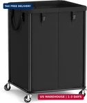 Songmics Laundry Basket With Wheels, Rolling Hamper Steel Frame, Re. Fixed Price $50.16.