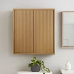 Tremolo 2 Wall Cabinet With Natural Fluted Doors & Wooden Mounting Bracket. Fixed Price $199.99.