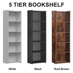 5-TIER Bookcase Bookshelf Open Storage Rack For Display Black/white. Fixed Price $78.28.