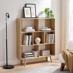 Modway Transmit Wood Grain Bookcase, Seven Cube Open Displayed Shelves Oak. Fixed Price $221.00.