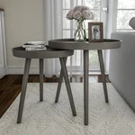 Nesting End Tables- Set Of 2 Round Mid-century Modern Accent Tray Top. Fixed Price $82.99.