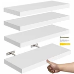 Best Yuflinx 16WHITE Floating Shelves For Wall Set Of 4,RUSTIC Wood Shelf Room. Fixed Price $45.33.