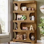 Tribesigns 7" Tall Bookcase, 4-TIER S-shaped Bookshelf, Wood Decorative 1 Brown. Fixed Price $268.96.