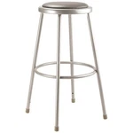 National Public Seating Round Stool, Height Range 30", Vinyl Gray 6430. Fixed Price $80.00.