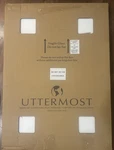 Uttermost Lahvahn Wall Mirror 34X24 Gloss White Silver Leaf Beveled Frame New. Fixed Price $197.99.