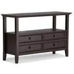 Simpli Home Amherst Solid Wood Console Table With Storage Drawers Hickory Brown. Fixed Price $458.27.