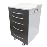 5 Drawer Mobile Storage Cabinet Glass Countertop Stainless Steel Medical Office. Fixed Price $651.90.