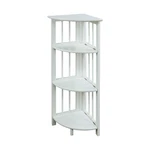 4-SHELVES Corner Folding Bookcase, White. Fixed Price $122.92.