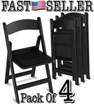 4-PACK Flash Furniture Hercules Series Folding Chair Black Resin, Vinyl Seats. Fixed Price $199.86.