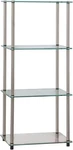 DESIGNS2GO Classic Glass 4-TIER Tower 17.75" Modern Media Stainless Steel Office. Fixed Price $66.10.