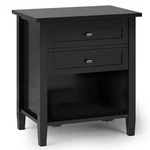 Simpli Home Warm Shaker Wood 24" Transitional Bedside Nightstand Table In Black. Fixed Price $306.99.