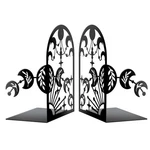 Peacoblue Metal Bookends For Shelves, Modern Decorative 5.5X4.3X8.3, Black. Fixed Price $40.56.