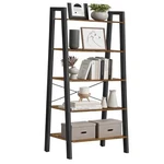 Vasagle Ladder 5-TIER Bookshelf, Tiers (22"W) Rustic Brown + Ink Black. Fixed Price $76.54.