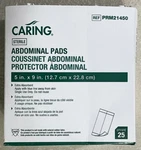 Caring Sterile Extra Absorbent Abdominal Pads Lot Of 25 5" 9" (new). Fixed Price $9.99.