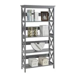 Convenience Concepts Oxford Five-tier Bookcase Gray Wood Finish. Fixed Price $156.99.