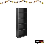 Mainstays 5-SHELF Bookcase With Adjustable Shelves, True Black Oak. Fixed Price $38.29.